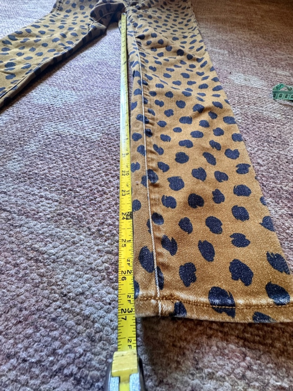 Madewell Mustard Yellow Leopard-Spot Skinny Jeans - Picture 6 of 7